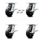 Service Caster 6 Inch Rubber on Steel Caster Set with Roller Bearings and Brakes/Swivel Locks SCC-35S620-RSR-SLB-BSL-4 - alternate 1